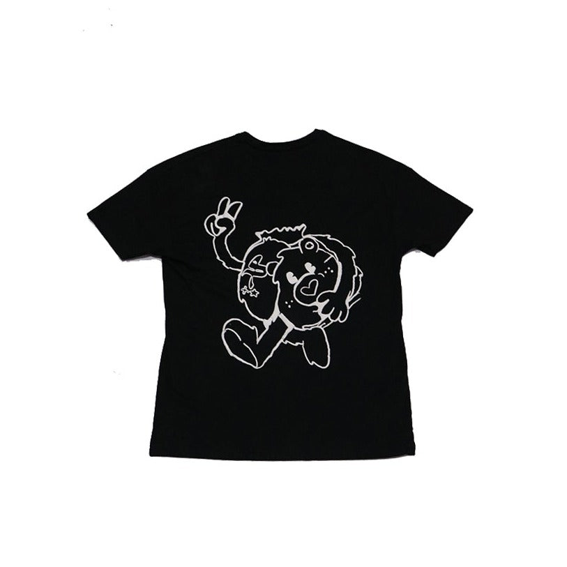 Printed Black Oversized T-Shirt