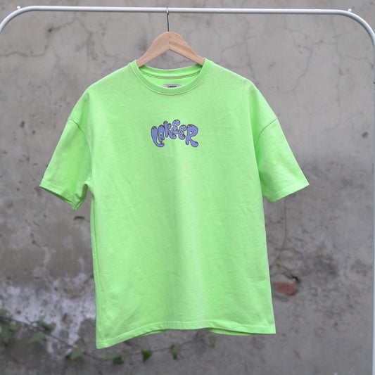 Printed Neon Green Oversized T-Shirt