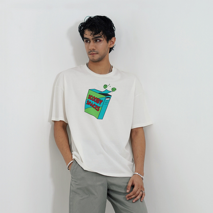 Printed Off-White Oversized T-Shirt